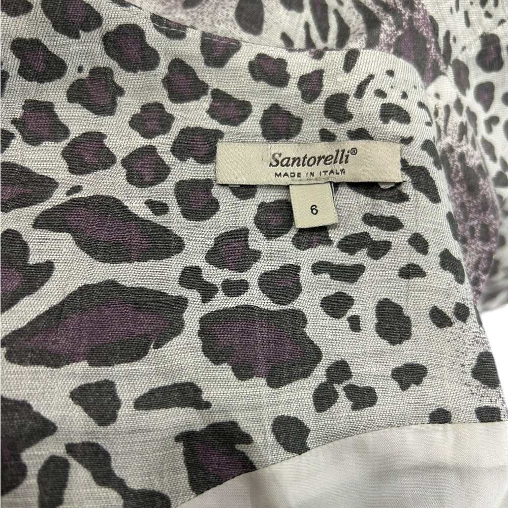 Santorelli Linen Blend Animal Print Sheath Pencil Dress Vacation Size 6 - Picture 7 of 12